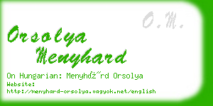 orsolya menyhard business card
